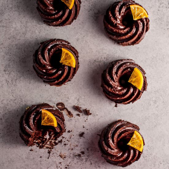 Mini Chocolate Bundt Cakes - Recipe photo by saltandlavender