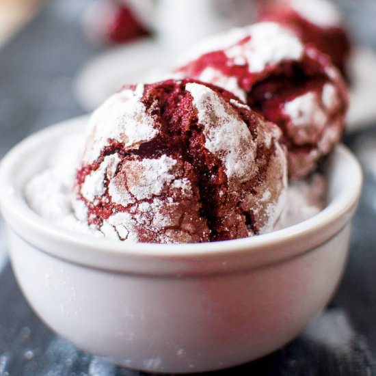 Red Velvet Crinkle Cookies - Recipe photo by Anu@MyGingerGarlicKitchen