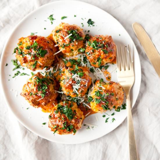 Baked Firecracker Chicken Meatballs - Recipe photo by tabithatalksfood