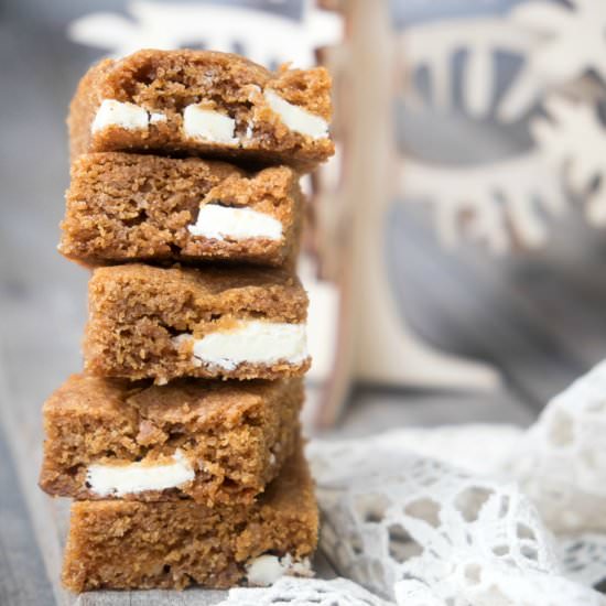 White Gingerbread Blondies - Recipe photo by A Sweet Little Life