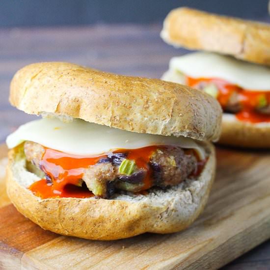 Buffalo Turkey Burgers - Recipe photo by TheItMom