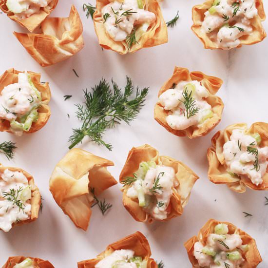 Shrimp Salad Phyllo Bites - Recipe photo by portandfin