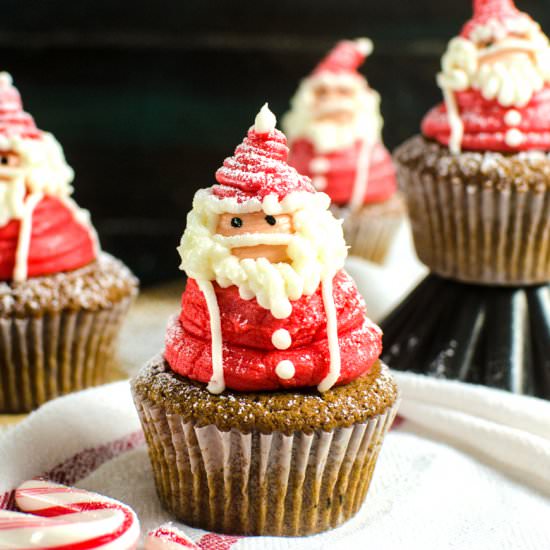 Santa Claus Cupcakes - Recipe photo by The Flavor Bender