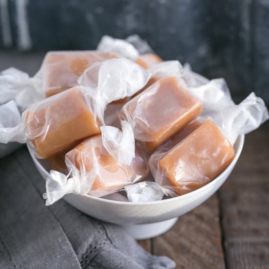 Soft Chewy Cream Caramels - Recipe photo by thatskinnychickcanbake