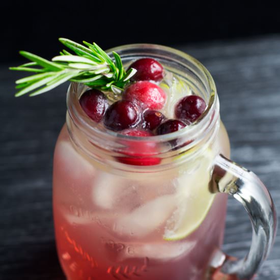 Cranberry + Rosemary Xmas Mule - Recipe photo by almondtozest.com