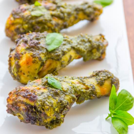 Basil Pesto Roasted Chicken - Recipe photo by Priyanka DK