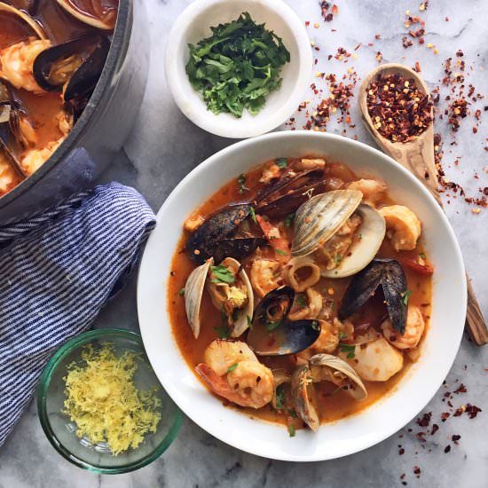 Cioppino with Red Pepper & Lemon - Recipe photo by BazaarLazarr