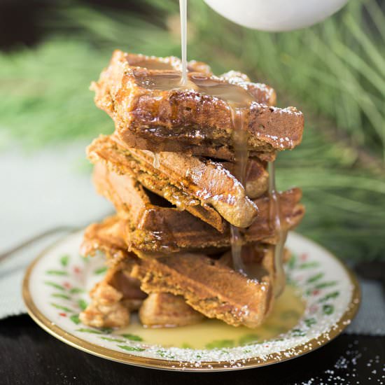 Gluten Free Gingerbread Waffles - Recipe photo by Kiwi and Carrot