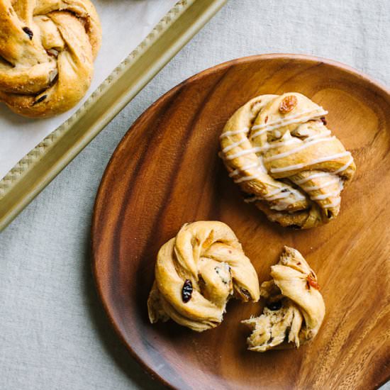 Twisty Stollen Buns - Recipe photo by gatheranddine