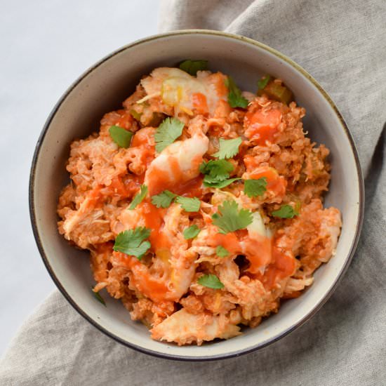 Buffalo Chicken Quinoa Bake - Recipe photo by projectmealplan