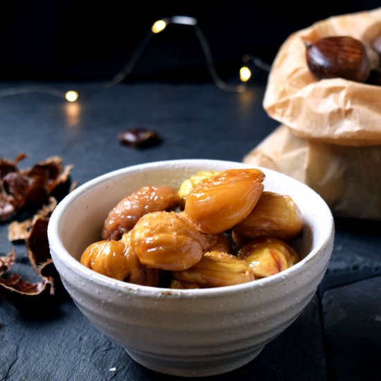 Honey Rosemary Roasted Chestnuts - Recipe photo by Rous Sweet Corner