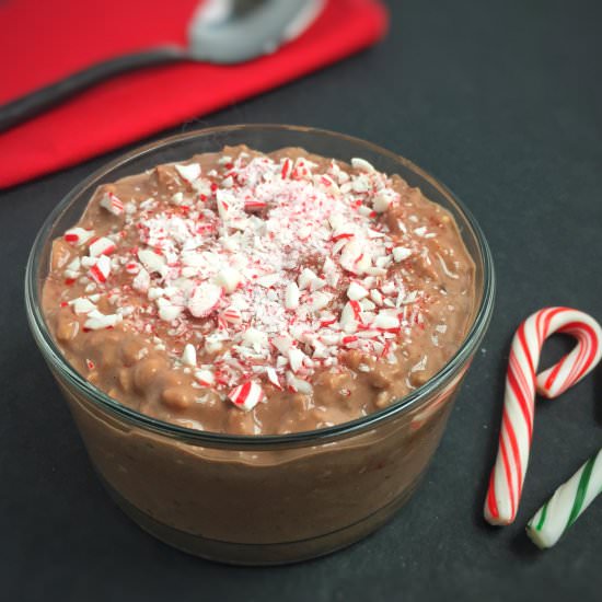 Peppermint Mocha Overnight Oats - Recipe photo by LaurenPincusRD