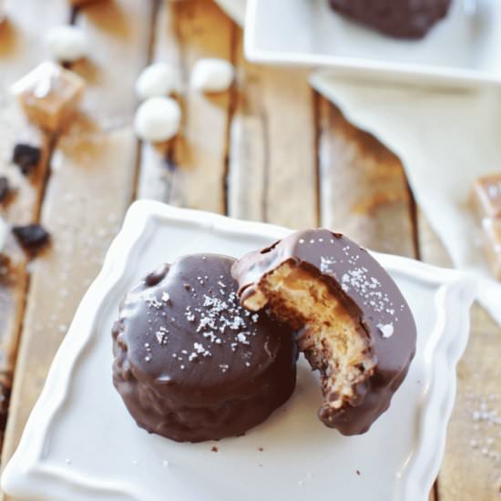 Chocolate Salted Carmel Krispies - Recipe photo by FlirtingwithFlavor