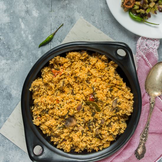 Chettinad Mushroom Biryani - Recipe photo by KarthisKitchenStudio