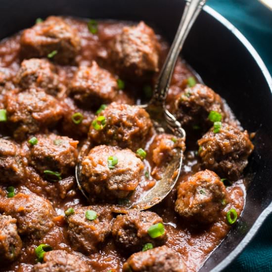Paleo Sweet and Sour Meatballs - Recipe photo by foodfaithfitness