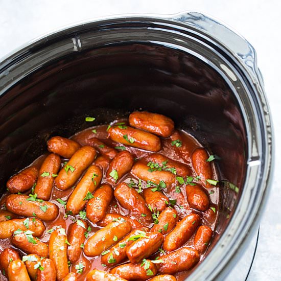 Crock Pot Honey Garlic Little Smokies - Recipe photo by The Blond Cook
