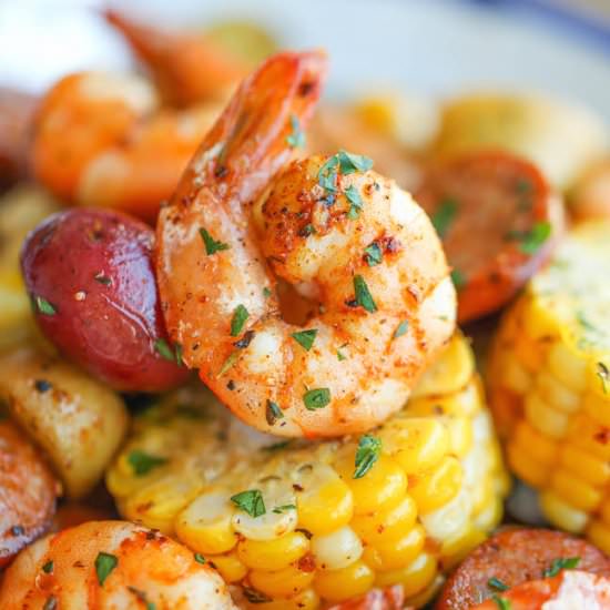 Shrimp Boil Foil Packets - Recipe photo by damndelicious