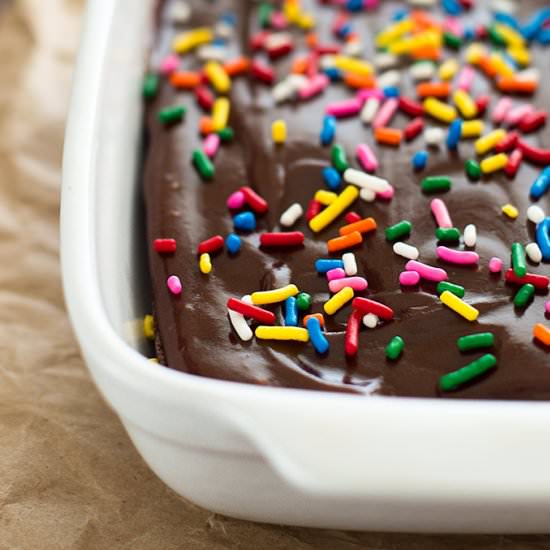 Mini Chocolate Sheet Cake - Recipe photo by BakingMischief