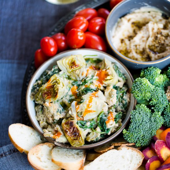 Vegan Artichoke and Spinach Dip - Recipe photo by piloncilloyvainilla