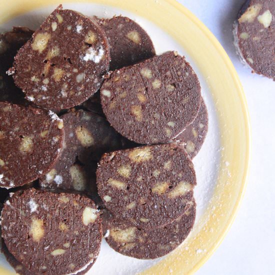Chocolate Rum Salami - Recipe photo by The Desserted Girl