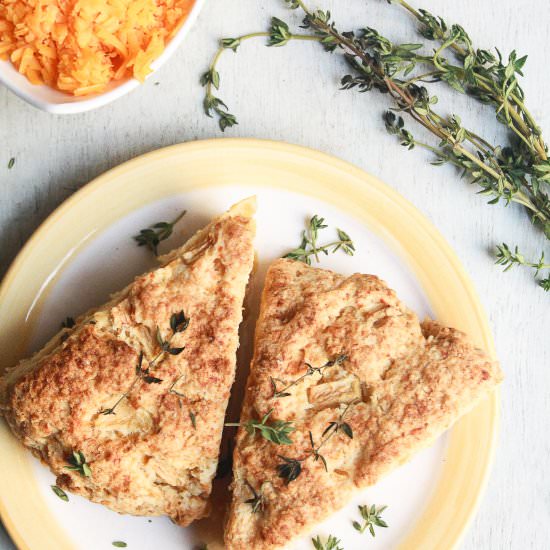 Apple Cheddar Thyme Scones - Recipe photo by The Desserted Girl