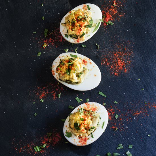 Crab deviled eggs - Recipe photo by viktoriastable