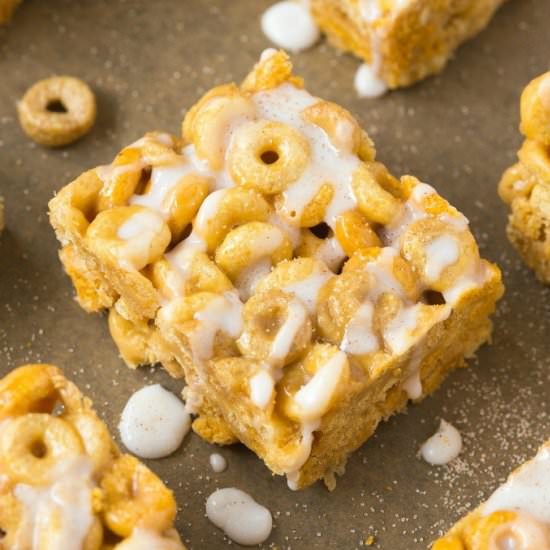 Cinnamon Roll Protein Cereal Bars - Recipe photo by thebigmansworld