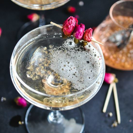 Molecular Rose Caviar Champagne - Recipe photo by I Sugar Coat It