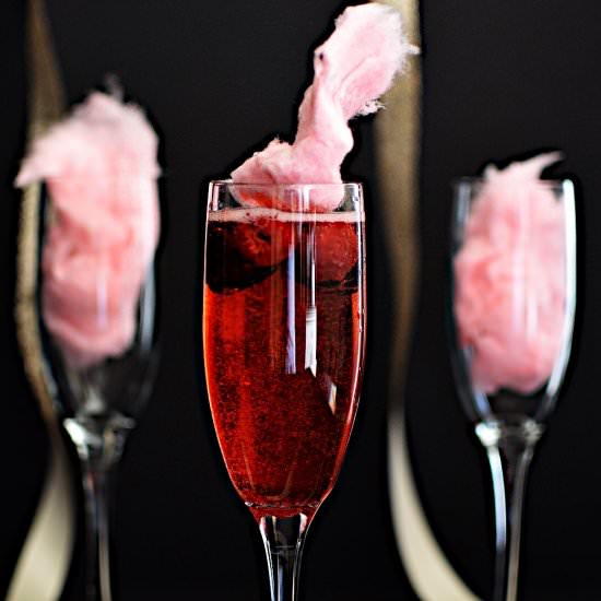 Cotton Candy Champagne Flutes - Recipe photo by kjandcompany