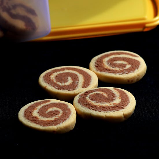 Eggless Choco Pinwheel Cookies - Recipe photo by firsttimercook