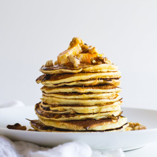 Spiced Pancakes with Bourbon Syrup - Recipe photo by coffeeandcrumbs
