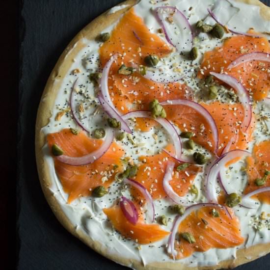 Lox Bagel Pizza - Recipe photo by passthehoney