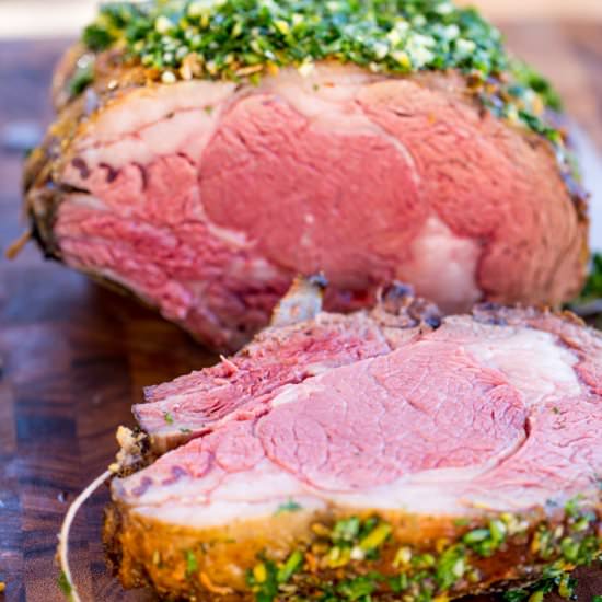 Perfect Garlic Prime Rib - Recipe photo by dinnerthendessert