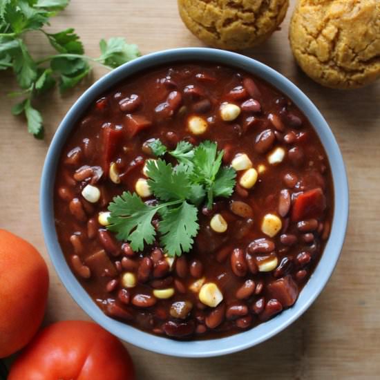 Pressure Cooker Black Bean Chili - Recipe photo by theconscientiouseater