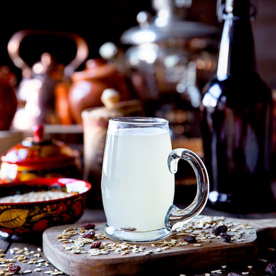Russian Fermented Oat Kvass - Recipe photo by Beets and Bones blog