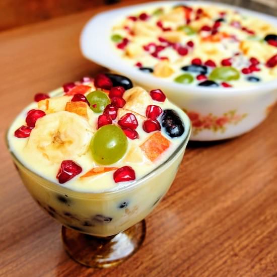Fruit Custard - Recipe photo by VegeCravings