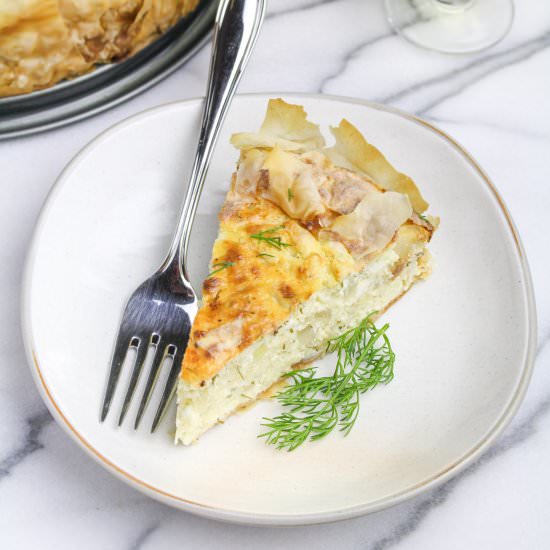 Feta and Onion Phyllo Pie - Recipe photo by kitchendoor