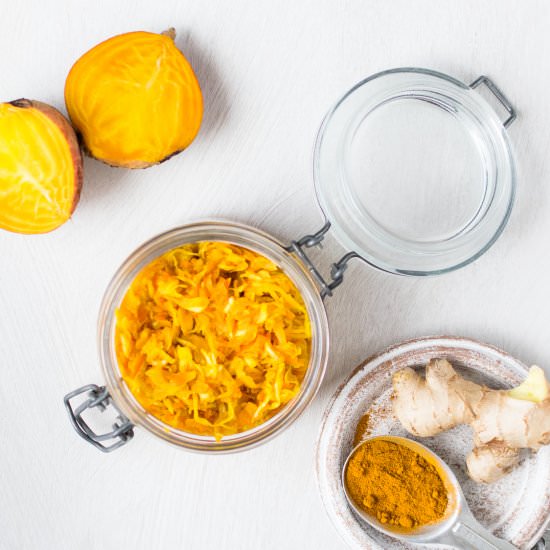 Beet and Turmeric Sauerkraut - Recipe photo by reclaimingyesterday