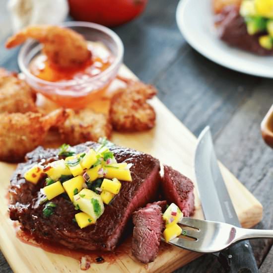 Kalbi Steak and Coconut Shrimp - Recipe photo by FlirtingwithFlavor