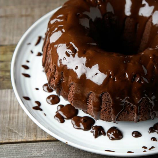 Chocolate Bundt Cake with Ganache - Recipe photo by Four to Cook For
