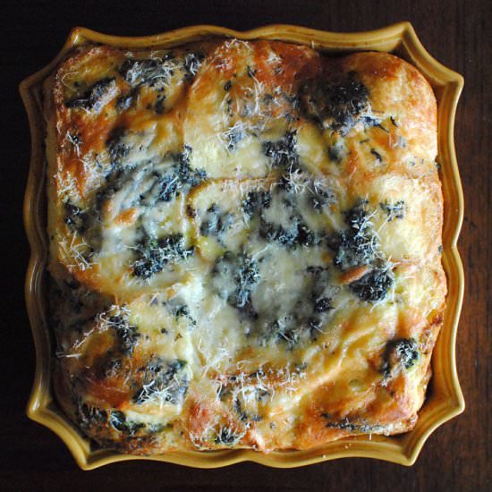 Spinach + Gruyere Breakfast Strata - Recipe photo by doublethyme