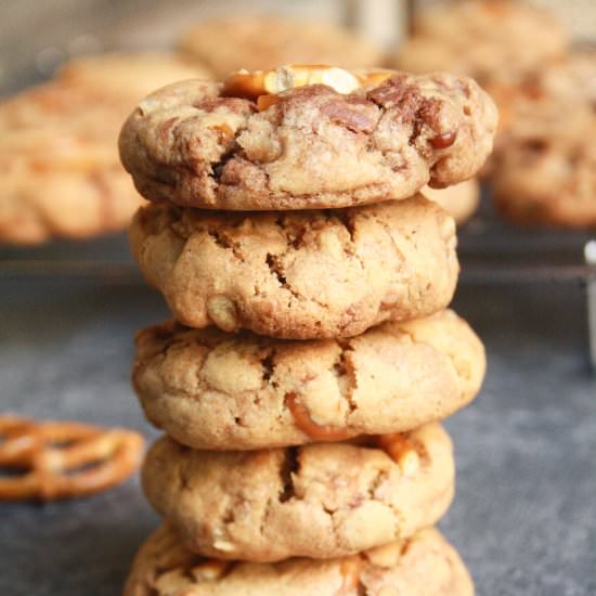Pretzel Nutella Cookies - Recipe photo by The Desserted Girl