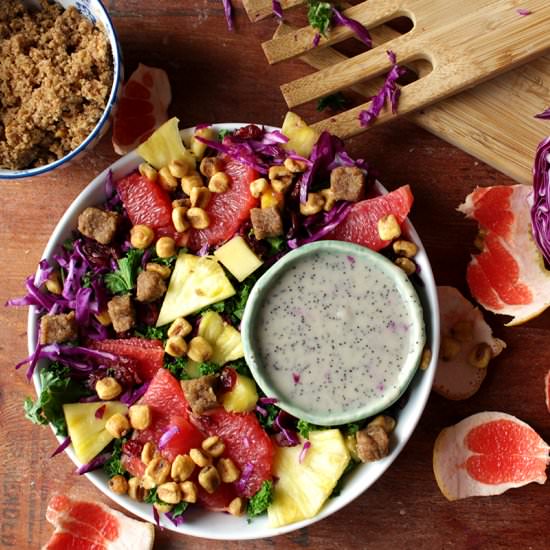Rainbow Kale Salad - Recipe photo by beetsandberries