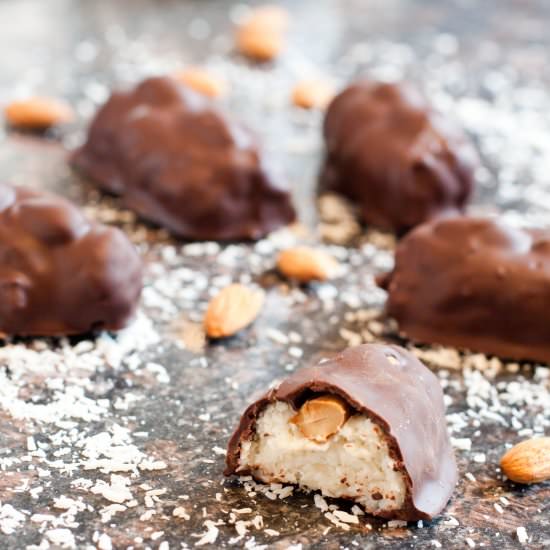 Homemade Mini Almond Joys - Recipe photo by servedfromscratch
