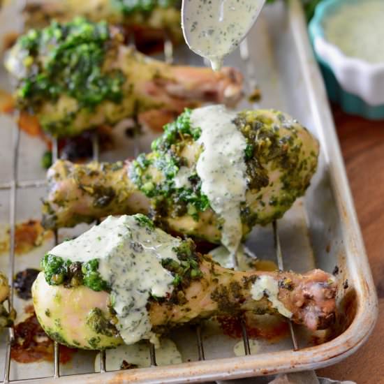Chimichurri Chicken Wings w/Ranch - Recipe photo by realfoodwithdana