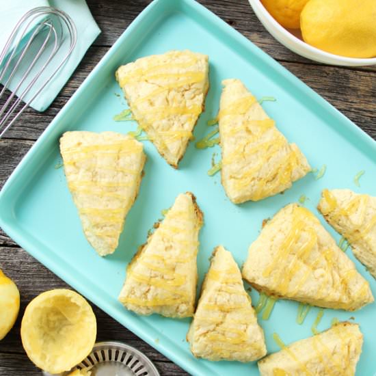 Lemon Scones with Lemon Curd Glaze - Recipe photo by aprettylifeinthesuburbs