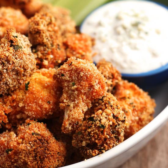 Buffalo Broccoli and Cauliflower - Recipe photo by FoodFanatical