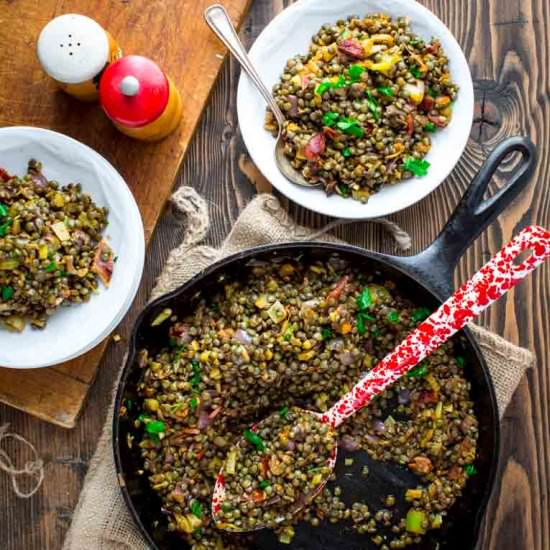Lentils with Bacon - Recipe photo by healthy seasonal recipes