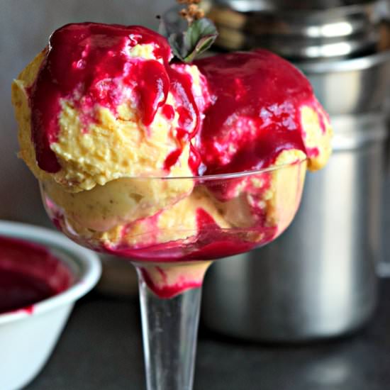 Rabri Ice Cream with Beetroot Sauce - Recipe photo by Cookilicious