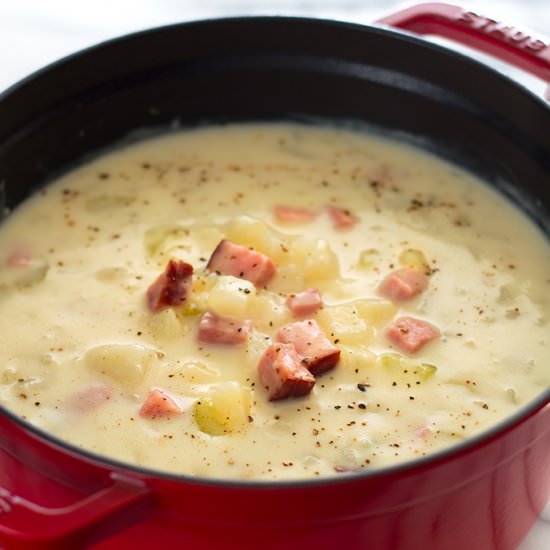 Healthy Ham and Potato Soup - Recipe photo by BakingMischief